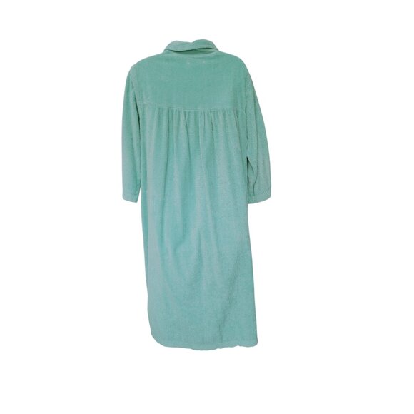 Vintage National Womens Snap-Front Mint Green Terrycloth Robe Size L Midi - Picture 6 of 13